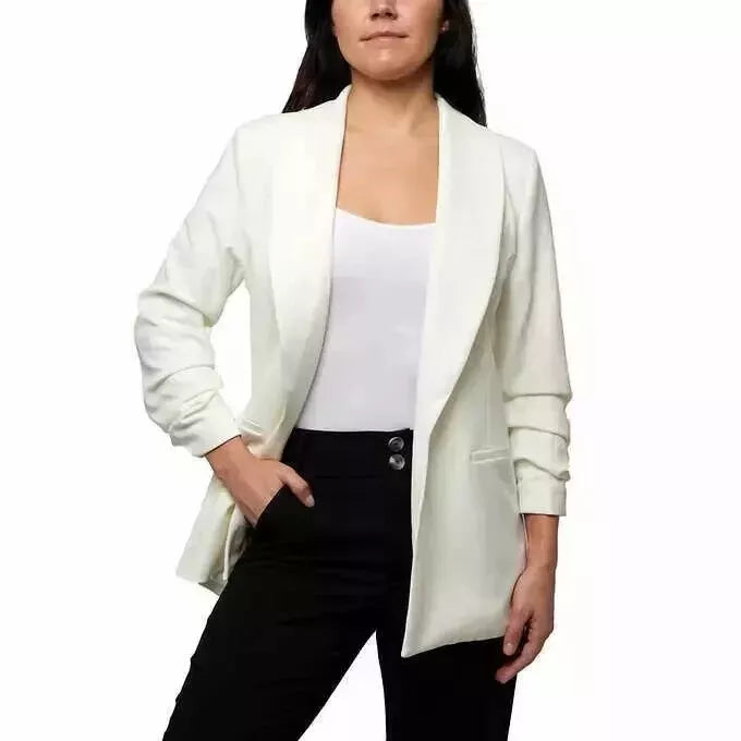 Dakota Blue Women's Crepe Blazer – Elegant Lightweight Layer for Any Occasion