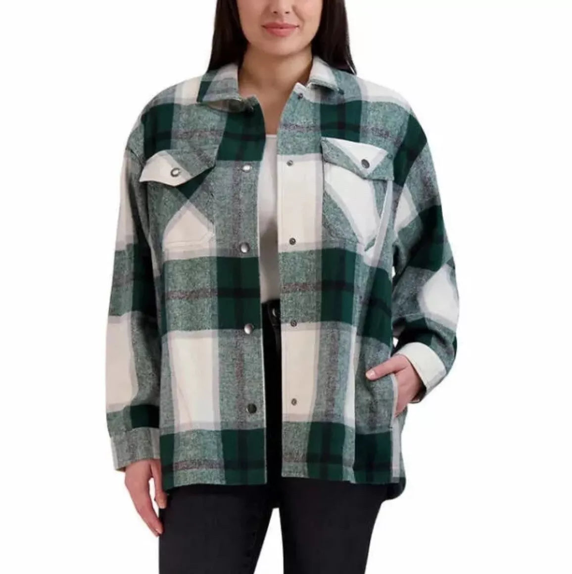 HFX Ladies' Relaxed Fit Warm Shell Shirt Jacket - Casual, Insulated, Stylish Outerwear