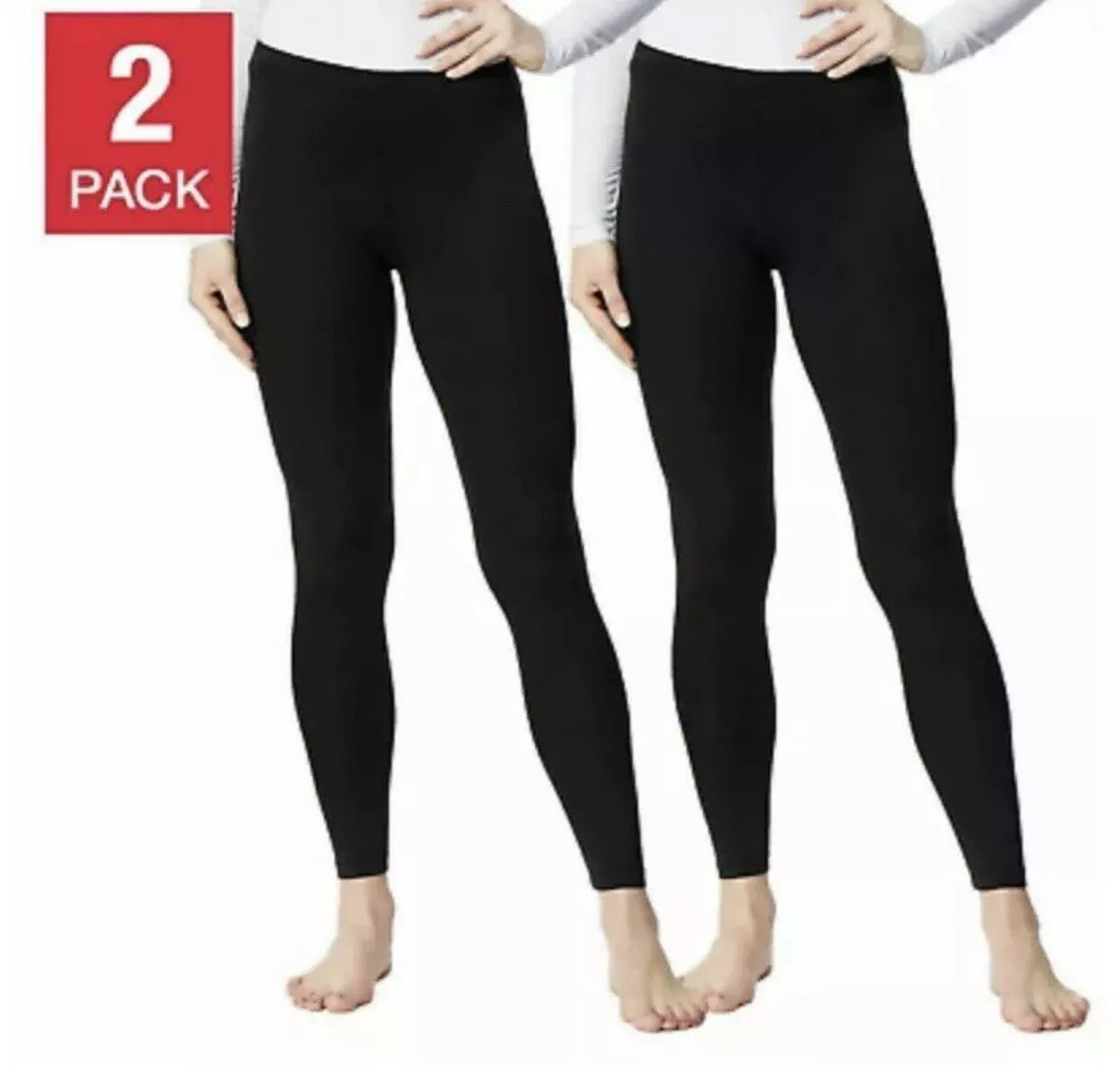 32 Degrees Women’s Lightweight Moisture-Wicking Heat Pants 2-Pack – Black, XL