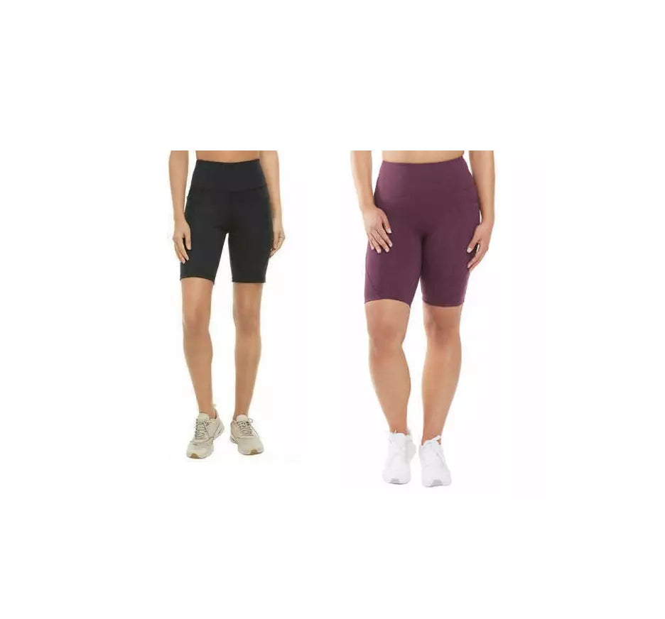 Danskin Women's 2-Pack Bike Shorts – Comfortable Stretch Fabric, Perfect for Active Wear