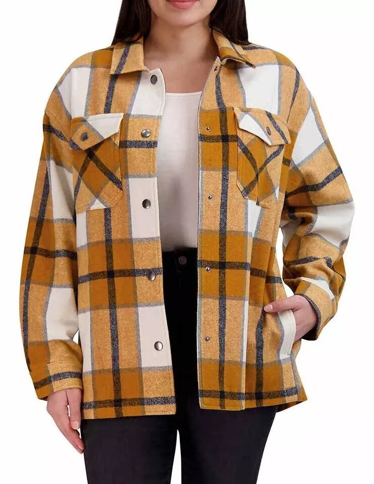 HFX Ladies' Relaxed Fit Warm Shell Shirt Jacket - Casual, Insulated, Stylish Outerwear