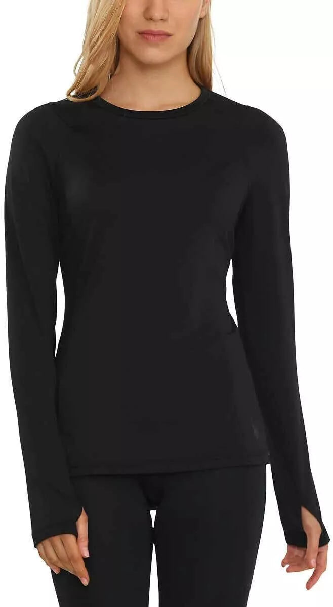 Spyder Women's Brushed Long Sleeve Crewneck Top - Soft, Breathable, Warm, Size M, XXL