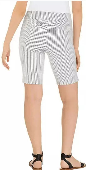 Hilary Radley Women's Stretch Bermuda Shorts - Lightweight Comfort, Elastic Waist, Pockets