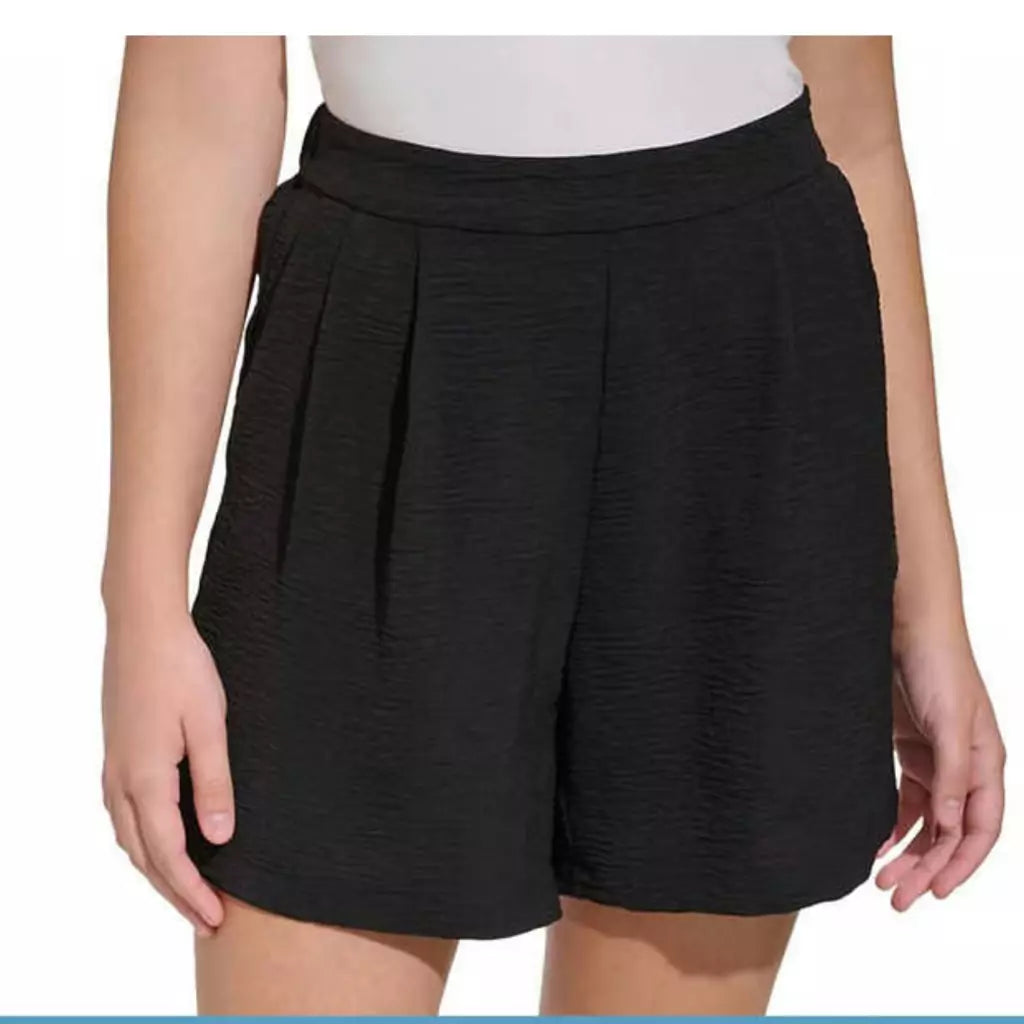 Margaritaville Ladies' Black Crinkle Pull-on Shorts for Effortless Style