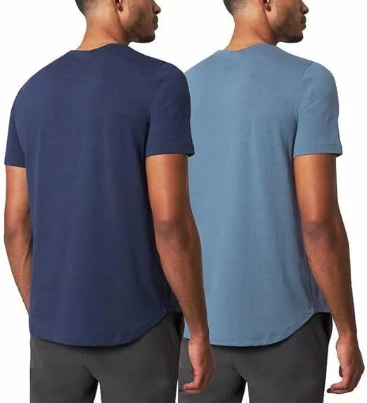 Mondetta Men's Active Tee 2-Pack - Performance Short Sleeve Athletic Shirts