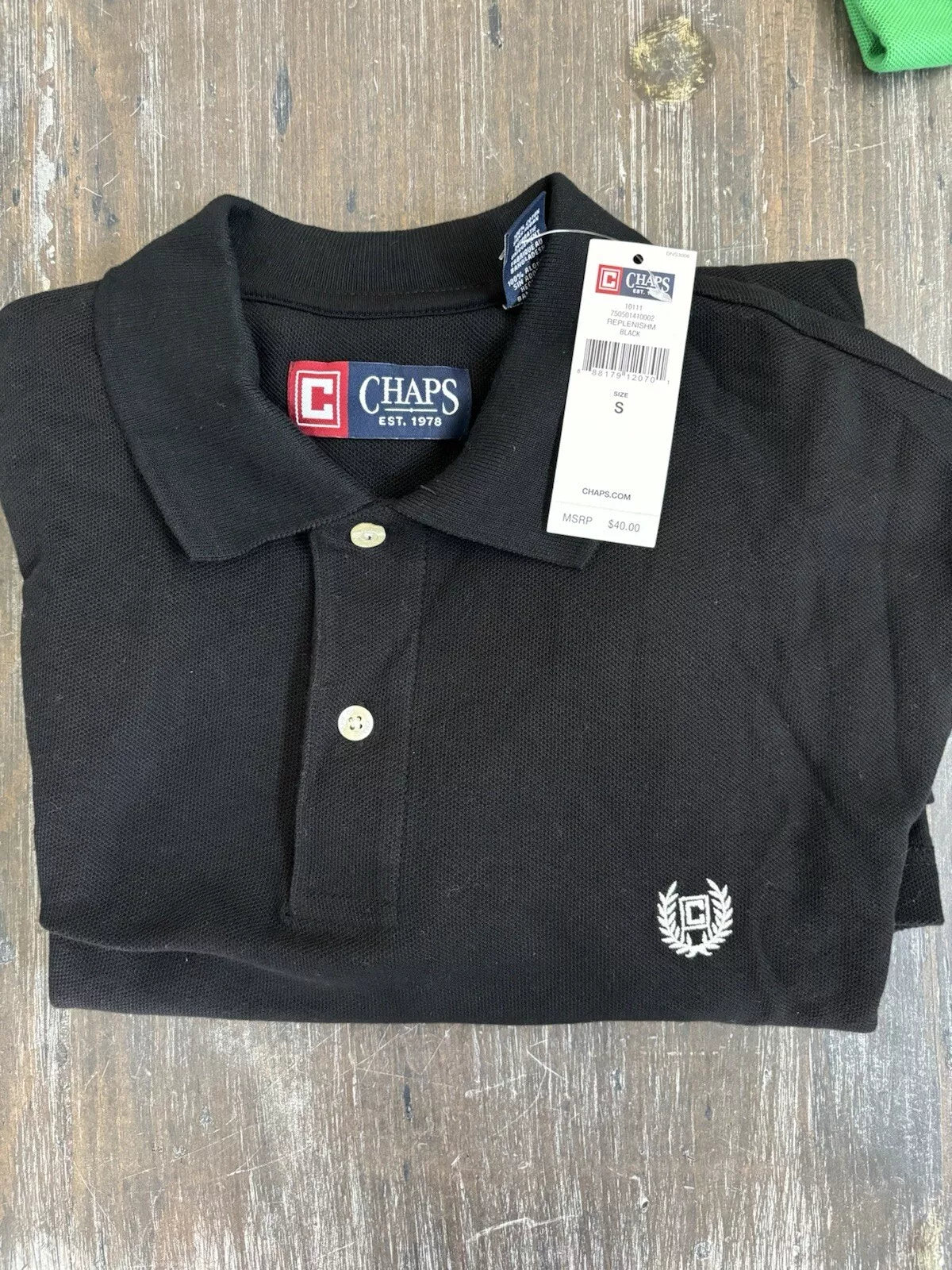 Chaps Men's Black Classic-Fit Short Sleeve Solid Pique Polo Shirt