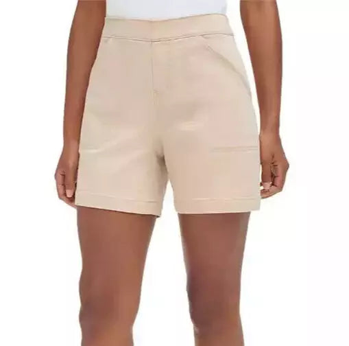 Nautica Women's Beige Chino Stretch Pull-On Shorts with Pockets