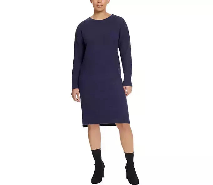 Jessica Simpson Women's Blue Soft Long Sleeve Pullover Dress