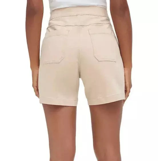 Nautica Women's Beige Chino Stretch Pull-On Shorts with Pockets