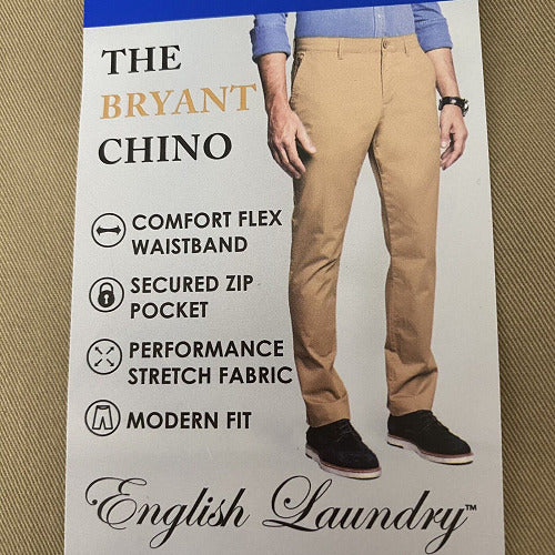 English Laundry Men's The Bryant Chino 5 Pocket Pants | Slim Fit Casual Stretch Trousers