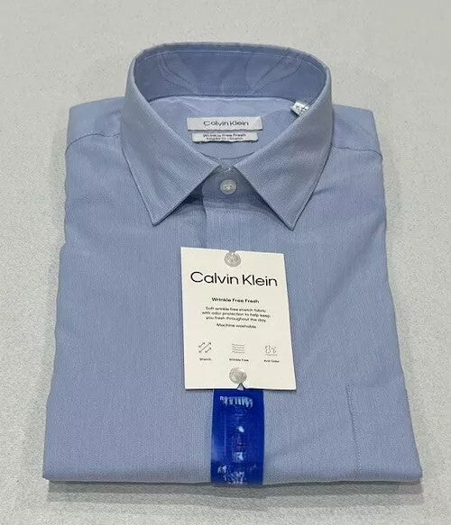 Calvin Klein Men's Wrinkle-Free Dress Shirt | Slim Fit Long Sleeve Button-Down Shirt