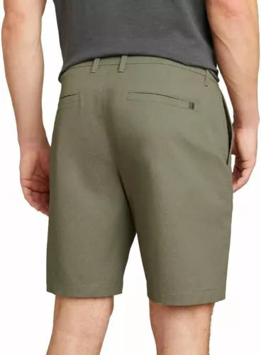 English Laundry Men's Green Flat Front Shorts | Slim Fit | Stretch Cotton | Casual Summer Essential