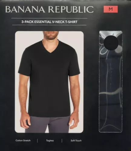 Banana Republic Men's V-Neck T-Shirt - Black -