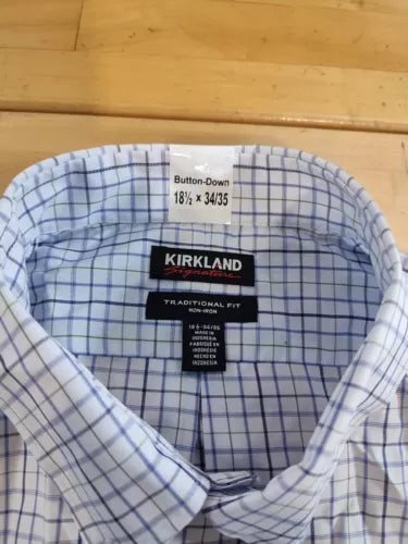 Kirkland Signature Men's Long Sleeve Button Down Shirt - Classic Fit, Stylish Design