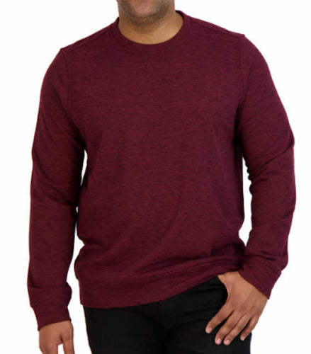 Gerry Men's Crimson Red Crew Neck Sweatshirt - Stretch Fabric Comfort