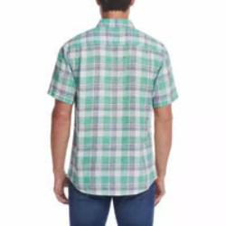 Weatherproof Vintage Men's Linen-Cotton Short Sleeve WoveN- Lightweight, Button-Down