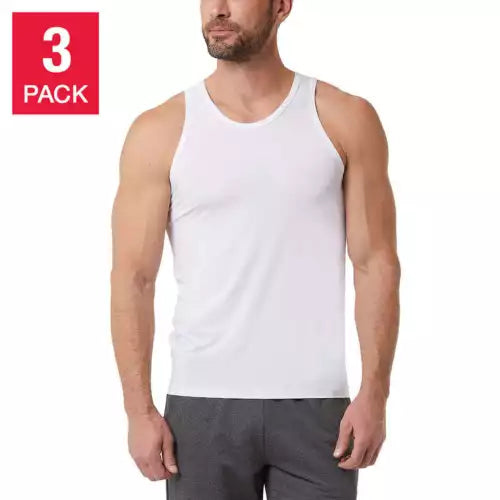 32 Degrees Men's Comfort Mesh Tank 3-Pack – Anti-Odor, Lightweight, Breathable