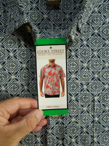 Cooke Street Men’s Hawaiian Camp Shirt - Short Sleeve, Button-Down, Tropical Print, Casual Vacation Wear