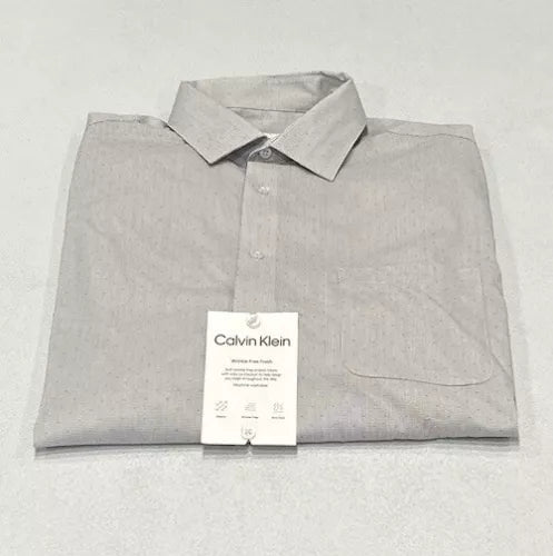 Calvin Klein Men's Wrinkle-Free Dress Shirt | Slim Fit Long Sleeve Button-Down Shirt