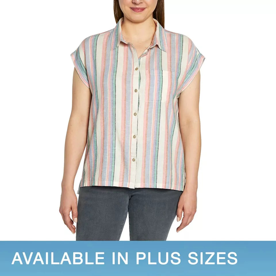 Orvis Ladies' Short Sleeve Linen Blend Shirt - Comfortable & Stylish