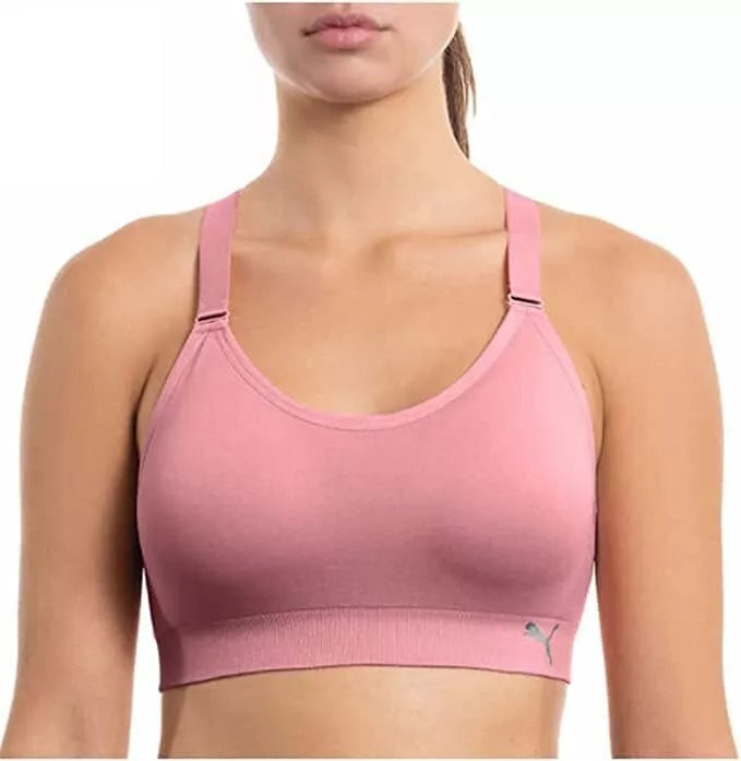 PUMA Women's Seamless Sports Bra 2-Pack - L - Comfortable, Stretchy, Supportive