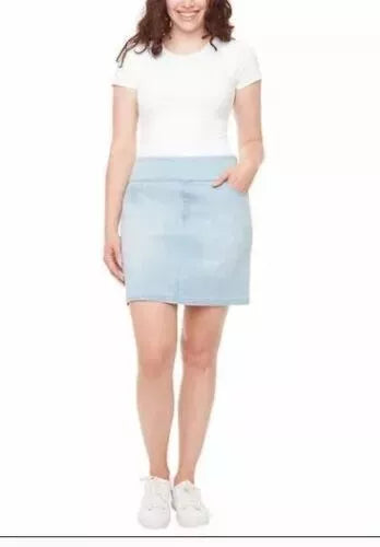 SC & Co Ladies' High-Rise Stretch Denim Skort - Casual Pull-On Design