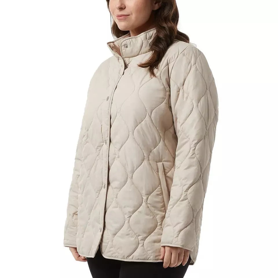 32 Degrees Women's Quilted Jacket Full Zip Lightweight Insulated Outerwear