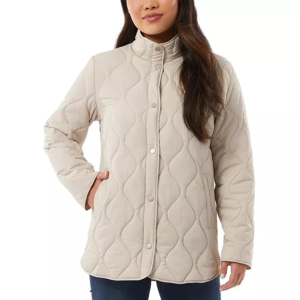 32 Degrees Women's Quilted Jacket Full Zip Lightweight Insulated Outerwear