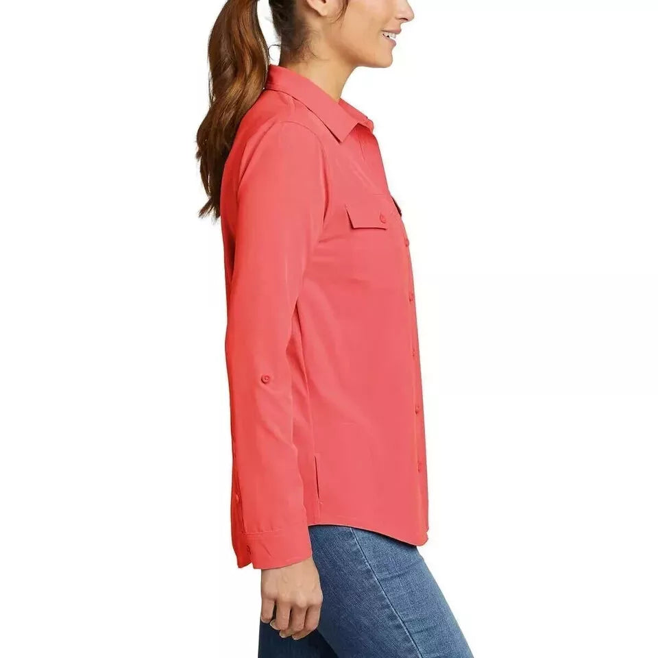 Eddie Bauer Women's Departure Button-Up Long Sleeve Shirt