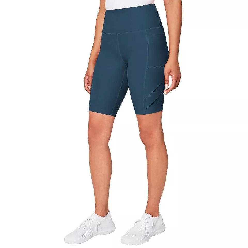 Mondetta Women's High Waist Biker Ribbed Shorts