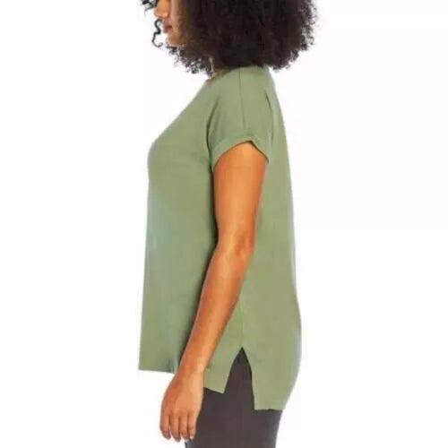 Banana Republic Women’s Roll Sleeve Tee Shirt – Casual Crew Neck Top, Size & Color Variety