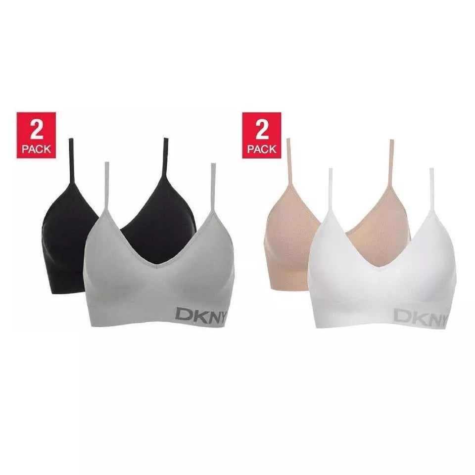 DKNY Ladies' 2 Pack Seamless Bra Set | Comfortable Bralette