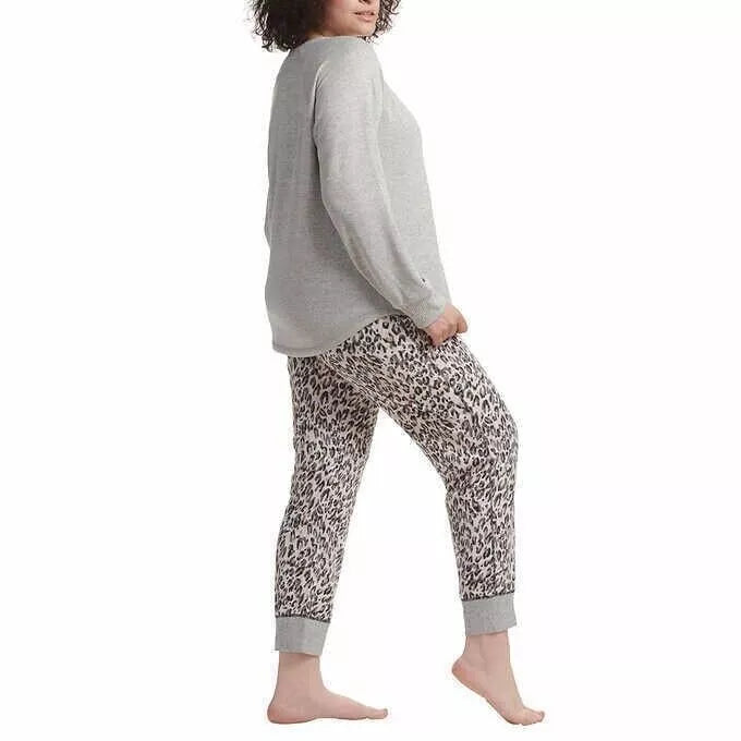 Live Love Lounge Women's 3-Piece Lounge Set, Animal Print, L, XX - Lightweight & Soft