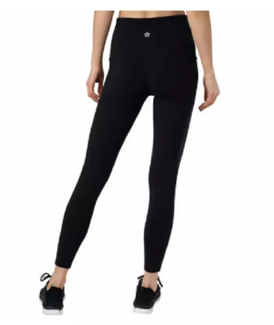 Tuff Women's High Waisted Leggings with Pockets - Black, Size Large