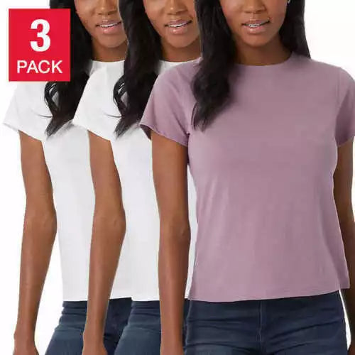 32 Degrees Women's Cool Tee 3 Pack - White, Heather Blush - Size Medium