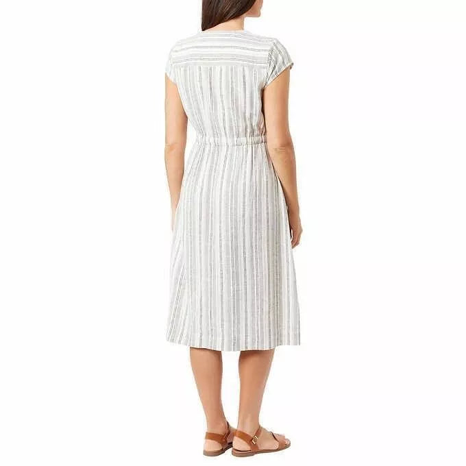 Briggs Women's A-Line Button-Front Dress with Side Pockets