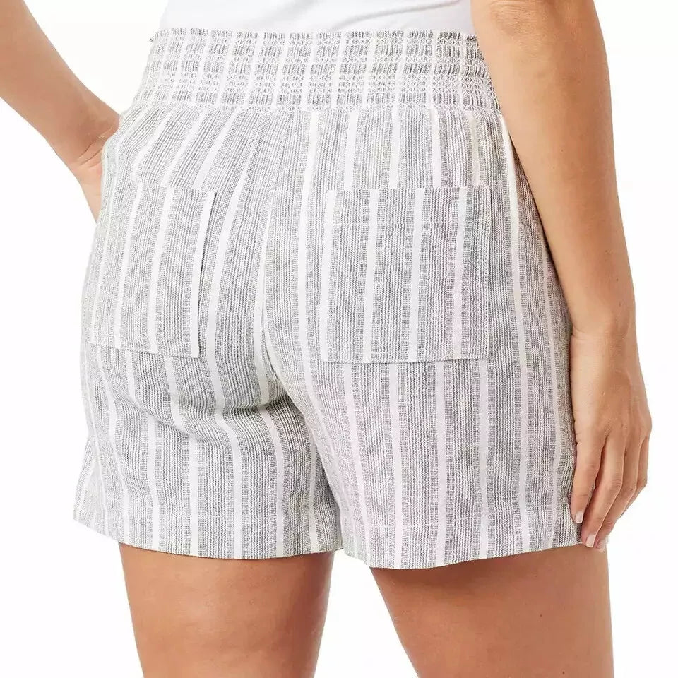 Briggs Women's Linen Blend Pull-On Shorts with Pockets