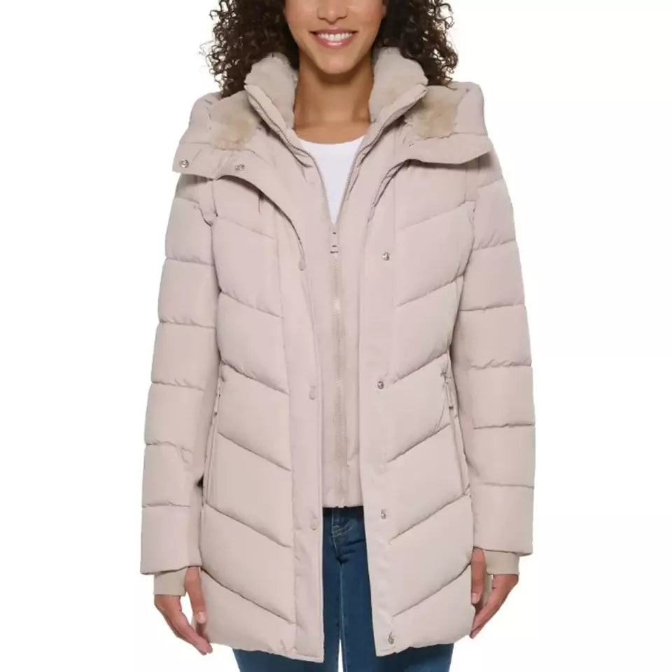 Andrew Marc Women's Faux Fur Hooded Walker Jacket