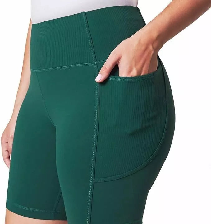 Mondetta Women's High Waist Biker Ribbed Shorts