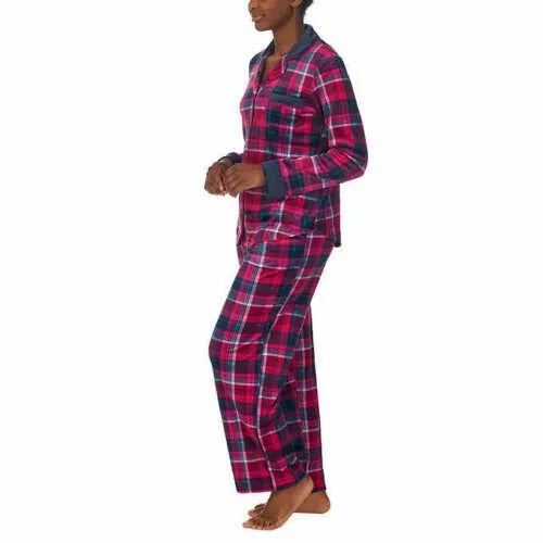 Carole Hochman Ladies' Fleece Notch Collar Pajama Set – Cozy and Stylish Sleepwear