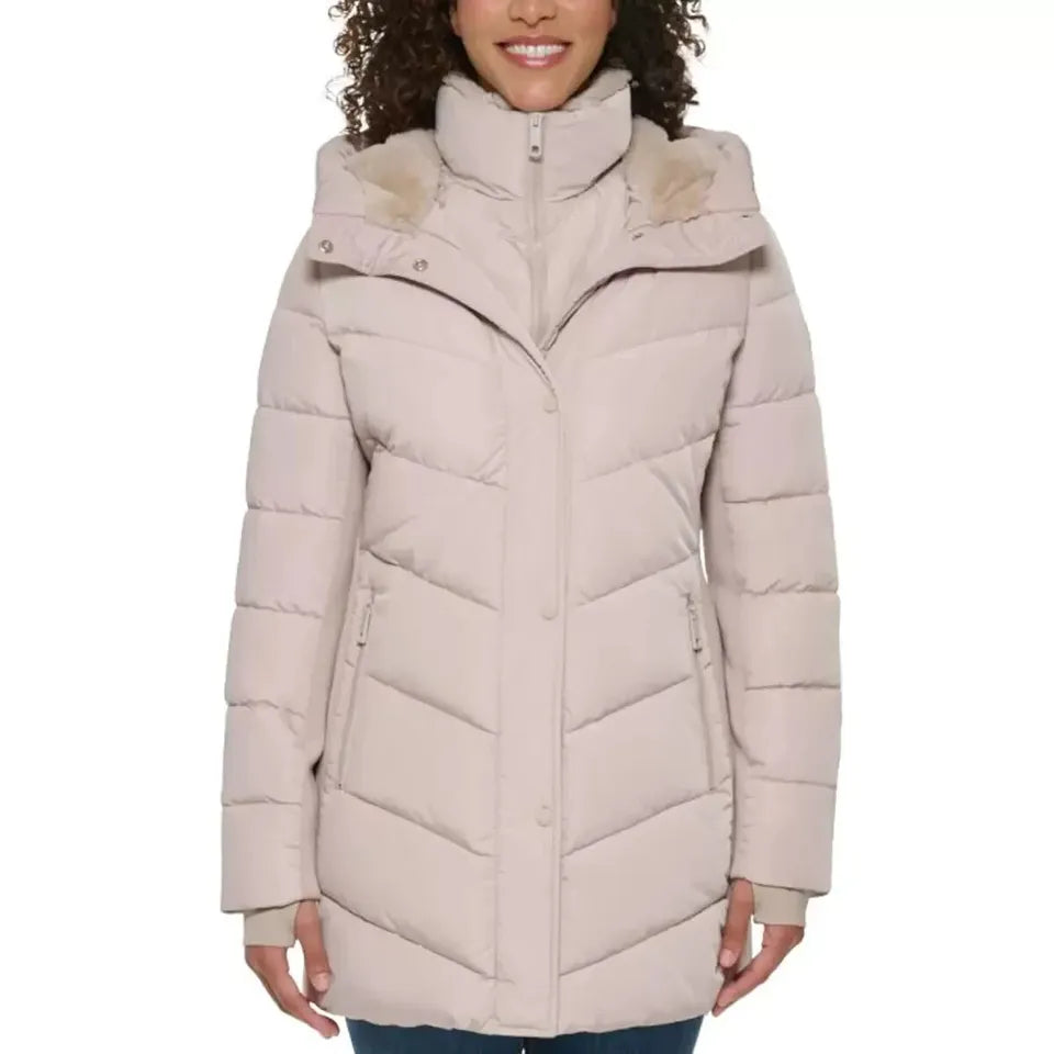 Andrew Marc Women's Faux Fur Hooded Walker Jacket