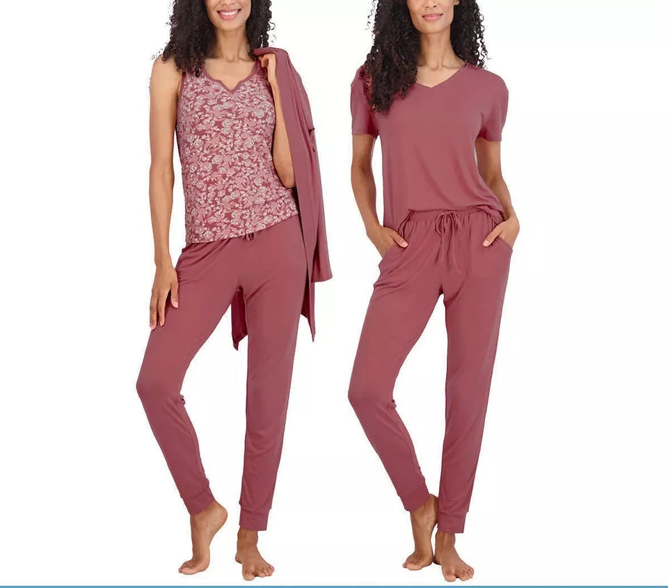 Live2Lounge Ladies' 4-Piece Lounge Set – Stylish Comfort in Gray, Blue & Pink