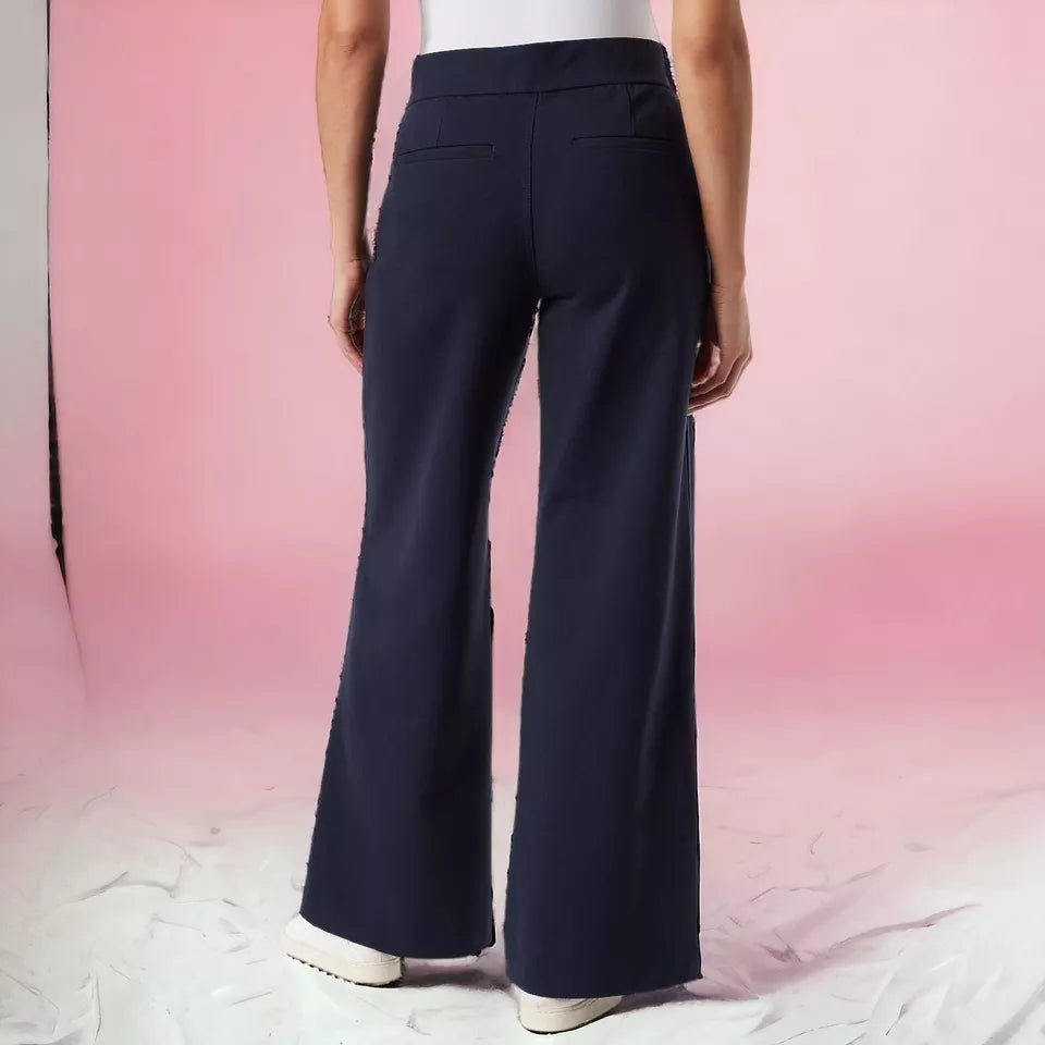 Gloria Vanderbilt Women's Ponte Wide Leg Pull-On Pants Trousers