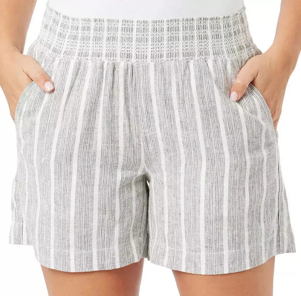 Briggs Women's Linen Blend Pull-On Shorts with Pockets