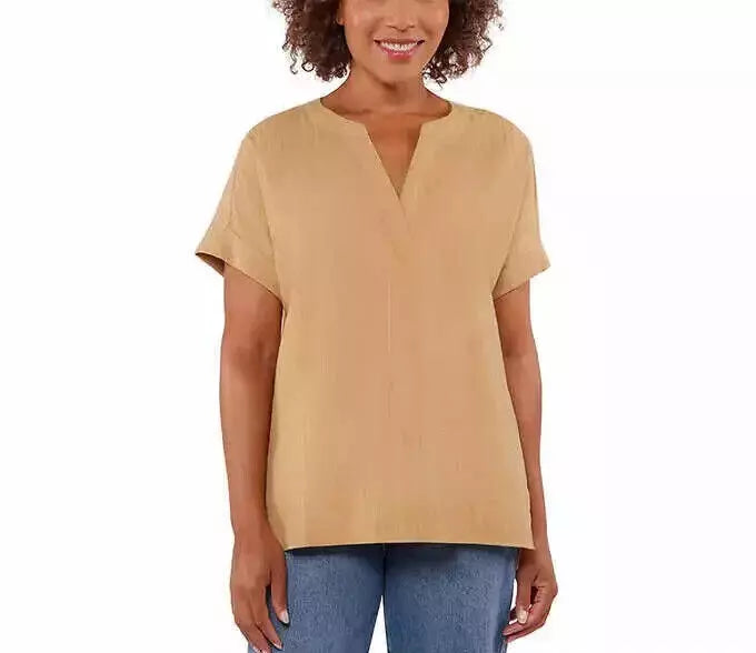 Matty M Women’s Split Neck Summer Top – Casual Chic for Warm Weather