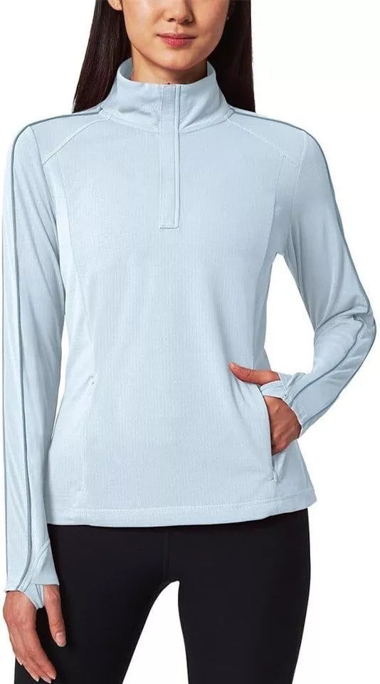 Mondetta Ladies' Quarter Zip Active Top Pullover - Stylish & Comfortable Workout Essential