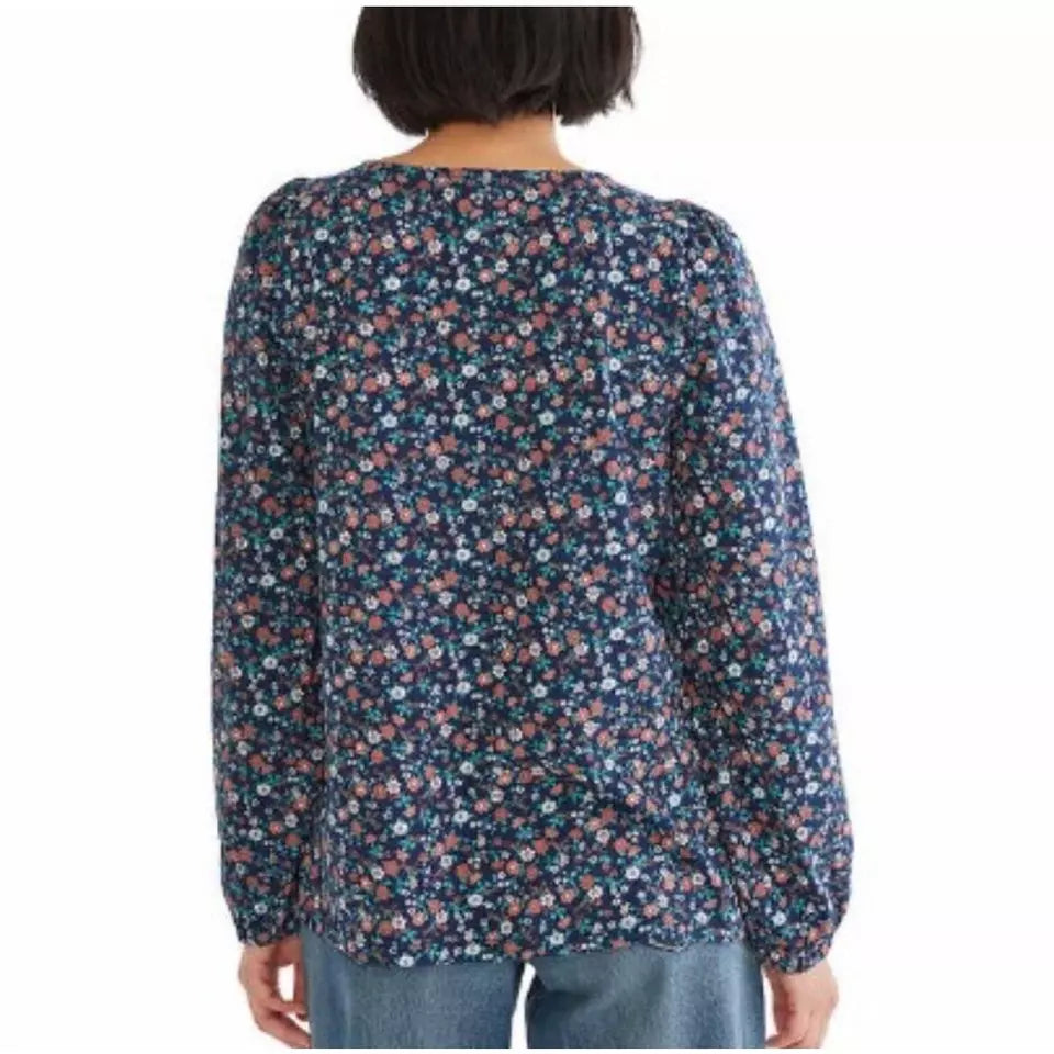 Lucky Brand Square Neck Top for Women – Stylish Long Sleeve Casual Blouse