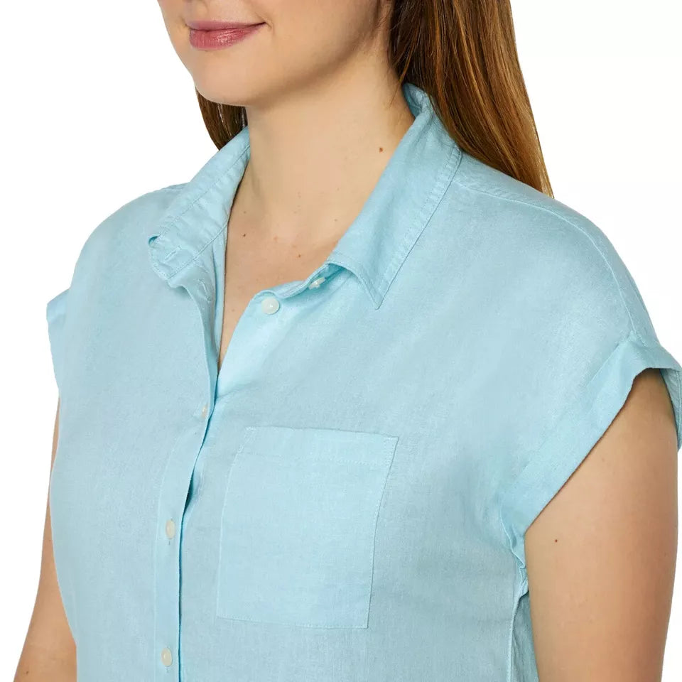 Orvis Ladies' Short Sleeve Linen Blend Shirt - Comfortable & Stylish