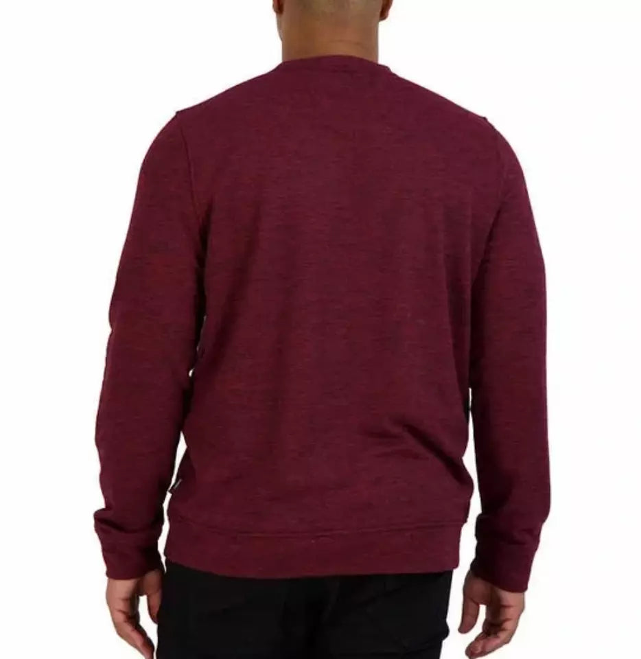 Gerry Men's Crimson Red Crew Neck Sweatshirt - Stretch Fabric Comfort